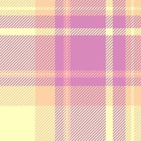 Soft pastel plaid pattern in peach, lavender, and cream. Perfect for textile design, fashion, or branding projects. This subtle, elegant texture evokes feelings of warmth and tranquility. vector