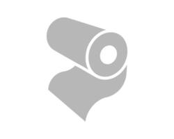 Simple yet striking icon depicting a roll of material unfurling. Represents continuous flow, new beginnings, production, or endless possibilities. vector
