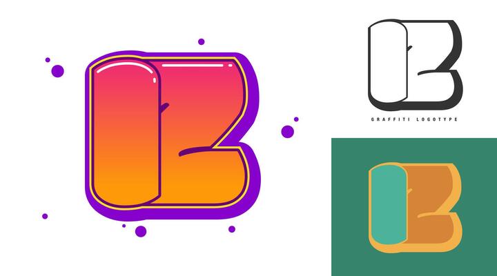 IZ logo design for festival or party. Initial letter i and z in graffiti style. Creative modern lettering company name of font typography. Kids trendy logotype or identity.