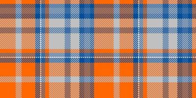 Vibrant orange, blue, and grey plaid pattern. Perfect for textile designs, fallthemed projects, or adding a touch of rustic charm to your work. vector