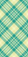 Present textile check, hounds tooth tartan pattern seamless. Tissue fabric plaid texture background in light and teal colors. vector