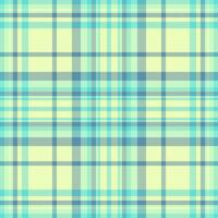 Pastel plaid pattern in soft yellow and aqua. Perfect for textile design, scrapbooking, or website backgrounds. This cheerful, seamless texture evokes feelings of spring and tranquility. vector