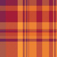 Vibrant autumnal plaid pattern in warm oranges and deep reds. Perfect for fallthemed designs, textile prints, or website backgrounds. vector