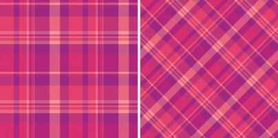 Texture textile of plaid seamless fabric with a pattern tartan check background. Set in wedding colors for design wrapping paper sheets. vector