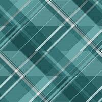 Classic tartan pattern in cool teal hues. Perfect for backgrounds, textiles, and festive designs. Adds a touch of timeless style sophistication. vector