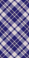 Elegant diagonal plaid pattern in shades of navy blue and offwhite. Perfect for textile design, apparel, website backgrounds, and packaging. vector
