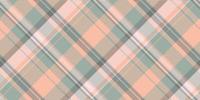 Perfect tartan pattern seamless, layout plaid check texture. Chequered textile background fabric in pastel and orange colors. vector