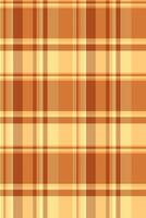 Nyc textile background, canvas texture pattern tartan. Production plaid check seamless fabric in orange and amber colors. vector