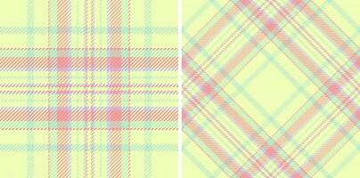 Pastel plaid patterns Two seamless textures in soft pinks, blues yellows. Perfect for fashion, home decor, or website backgrounds. Create a calming, springlike mood. vector