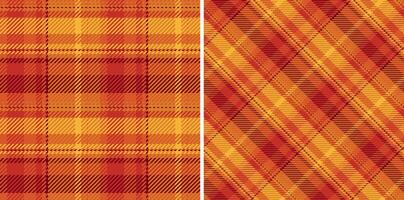 Seamless check background of plaid textile with a pattern tartan fabric texture. Set in trendy colors. Top fashion trends for the year. vector