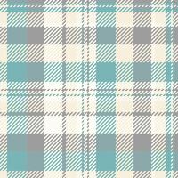 Elegant pastel plaid pattern in teal, gray, and cream. Perfect for textile design, website backgrounds, or crafting projects. vector