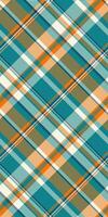 Drawing tartan texture, ceremony background plaid seamless. Woman check textile pattern fabric in cyan and old lace colors. vector