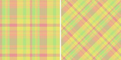Tartan seamless texture of pattern check with a background textile fabric plaid. Set in spring colors for apartment decor ideas. vector