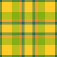 Vibrant yellow and green plaid pattern. Perfect for textile design, website backgrounds, or autumnal themed projects. This cheerful, seamless texture evokes feelings of warmth and optimism. vector