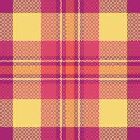 Vibrant seamless plaid pattern in warm hues. Modern tartan design suitable for textile prints, backgrounds, and fashion design projects. Classic with a twist. vector