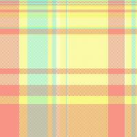 Vibrant pastel plaid pattern in yellow, peach, and mint green. Perfect for textile designs, website backgrounds, or springthemed projects. vector