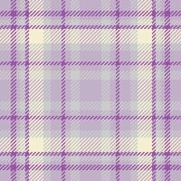 Elegant lilac and cream plaid pattern. Perfect for textile design, fashion, websites, or stationery. Subtle texture and soft color palette evoke feelings of calm and sophistication. vector