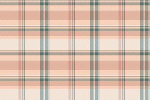 Elegant peach and teal plaid pattern. Perfect for textile design, website backgrounds, or apparel. Subtle yet stylish, this soft color palette evokes feelings of warmth and comfort. vector