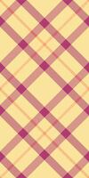 Famous seamless check tartan, fiber plaid fabric textile. Internet texture pattern background in yellow and pink colors. vector