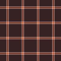 Classic plaid pattern with dark brown background and tan lines, ideal for textiles, backgrounds, or design elements. Timeless style for print or web. vector