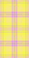 Vibrant yellow and lavender plaid pattern. Perfect for textile designs, website backgrounds, or cheerful branding. This cheerful, pasteltoned image evokes feelings of spring and optimism. vector