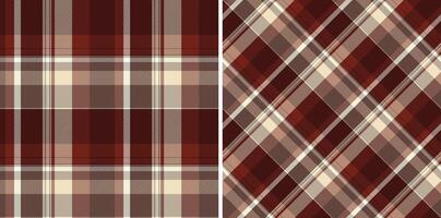 Pattern tartan fabric of background textile with a check seamless texture plaid. Set in fashionable colors for creative packaging design. vector