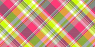Painting seamless textile texture, stroke plaid tartan. Twill check background fabric pattern in pastel and red colors. vector
