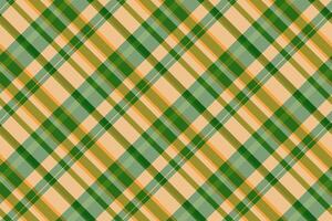Symmetry textile check seamless, festive fabric plaid pattern. Vivid tartan background texture in yellow and orange colors. vector