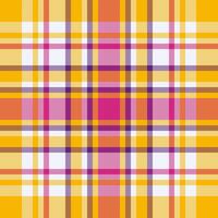 Vibrant yellow, pink, and purple plaid pattern. Perfect for textile design, website backgrounds, or fashion projects. This cheerful and energetic design evokes feelings of warmth and optimism. vector