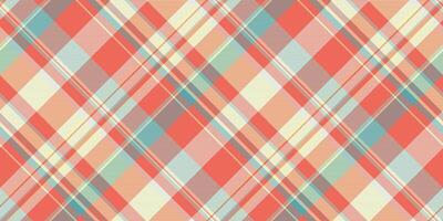 Scrapbook plaid texture tartan, vichy seamless check. Pyjamas pattern fabric background textile in red and white colors. vector
