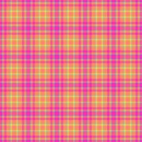 Vibrant plaid pattern with warm hues. Seamless textile design, perfect for backgrounds, fabric design, or adding a retro touch to creative projects. vector