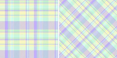 Pastel plaid patterns offer a gentle, soft aesthetic. Ideal for textile design, spring themes, or creating a light, cheerful background. Versatile timeless. vector
