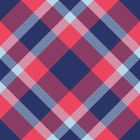 Classic plaid pattern with blue and red hues, creating a visually appealing background. Versatile for textile designs, wrapping papers or digital projects. vector