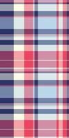 Length texture background fabric, volume textile tartan pattern. Variation plaid check seamless in red and blue colors. vector