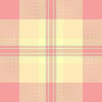 Pastel pink and yellow plaid pattern. A soft, delicate textile design perfect for backgrounds, apparel, or packaging. Evokes feelings of warmth, comfort, and spring. vector