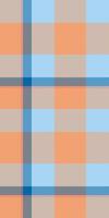 Woven check pattern, business plaid textile fabric. Jpg texture background seamless tartan in cyan and orange colors. vector