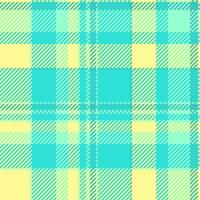 Vibrant teal and pale yellow plaid pattern. Perfect for textiles, websites, or packaging. This cheerful, summery design evokes feelings of freshness and optimism. vector