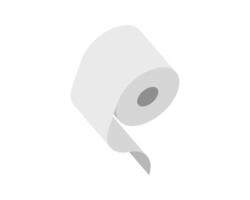 Simple isometric illustration of a roll of paper, perfect for representing cleanliness, hygiene, or new beginnings. vector