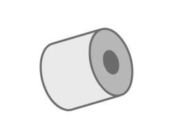 Simple, minimalist illustration of a rolledup cylinder. Perfect for representing concepts of process, completion, or storage. vector