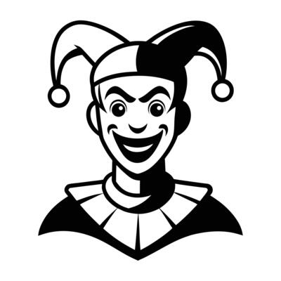 Simple illustration jester hat logo minimalist joker clown design