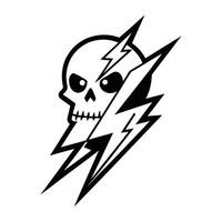 Skull with Lightning Bolt Graphic Design vector