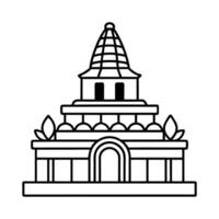 Simple Line Drawing of an Indian Temple vector