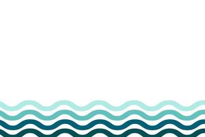 Summer border background with waves for text. Sea abstract coloured backdrop. Hand drawn sketch with stormy water landscape in conceptual style for design, card, print, icon, logo, template vector