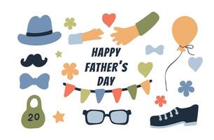 Father's day set. Cute elements for design on a white background. vector