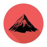 A mountain icon in a red circle vector