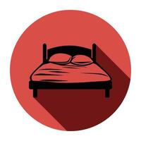 Bed icon with red background vector