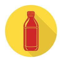 A bottle of soda with a long shadow vector