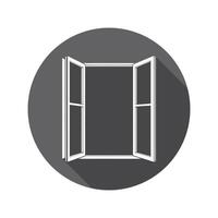 An open window with a shadow on a gray background vector