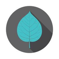 A blue leaf icon on a gray background vector
