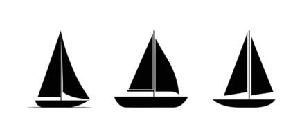 Three sailboats are shown in different positions vector